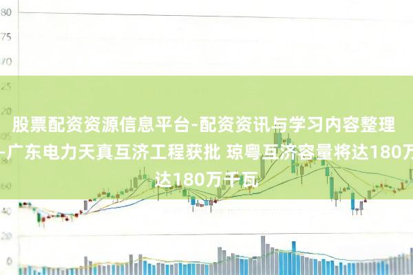股票配资资源信息平台-配资资讯与学习内容整理 海南—广东电力天真互济工程获批 琼粤互济容量将达180万千瓦
